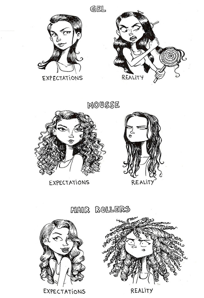 Hair Expectations Vs. Reality: This Artist Just Gets Us Hair Expectations Vs. Reality: This Artist Just Gets Us